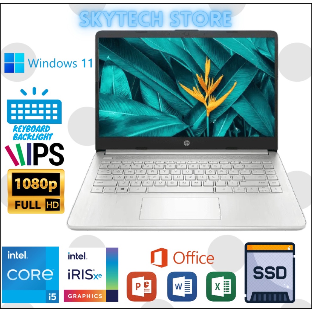 HP 14S DQ5001TU CORE i5 1235U RAM16GB SSD512GB INTEL IRIS XE 14FHD IPS WINDOWS 11 &amp; OHS 2021 ORIGINAL