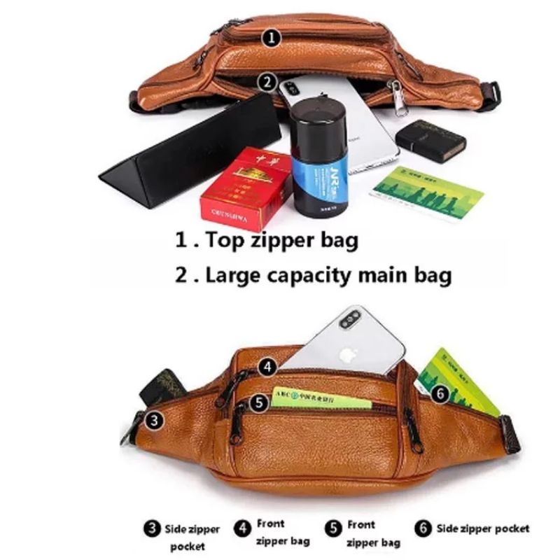 TAS PINGGANG PRIA WANITA KULIT SAPI ASLI / WAISTBAG LEATHER - 8001 - 8002