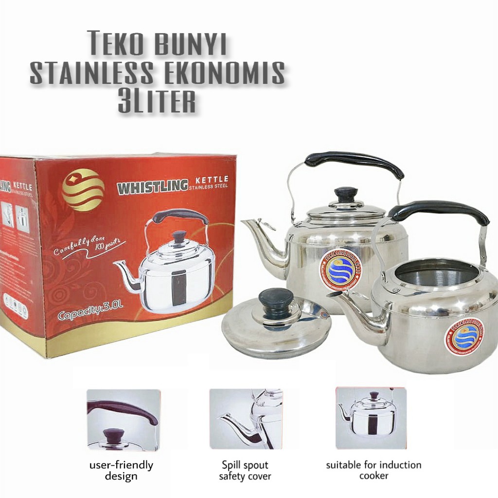 TEKO BUNYI STAINLESS EKONOMIS 3Liter