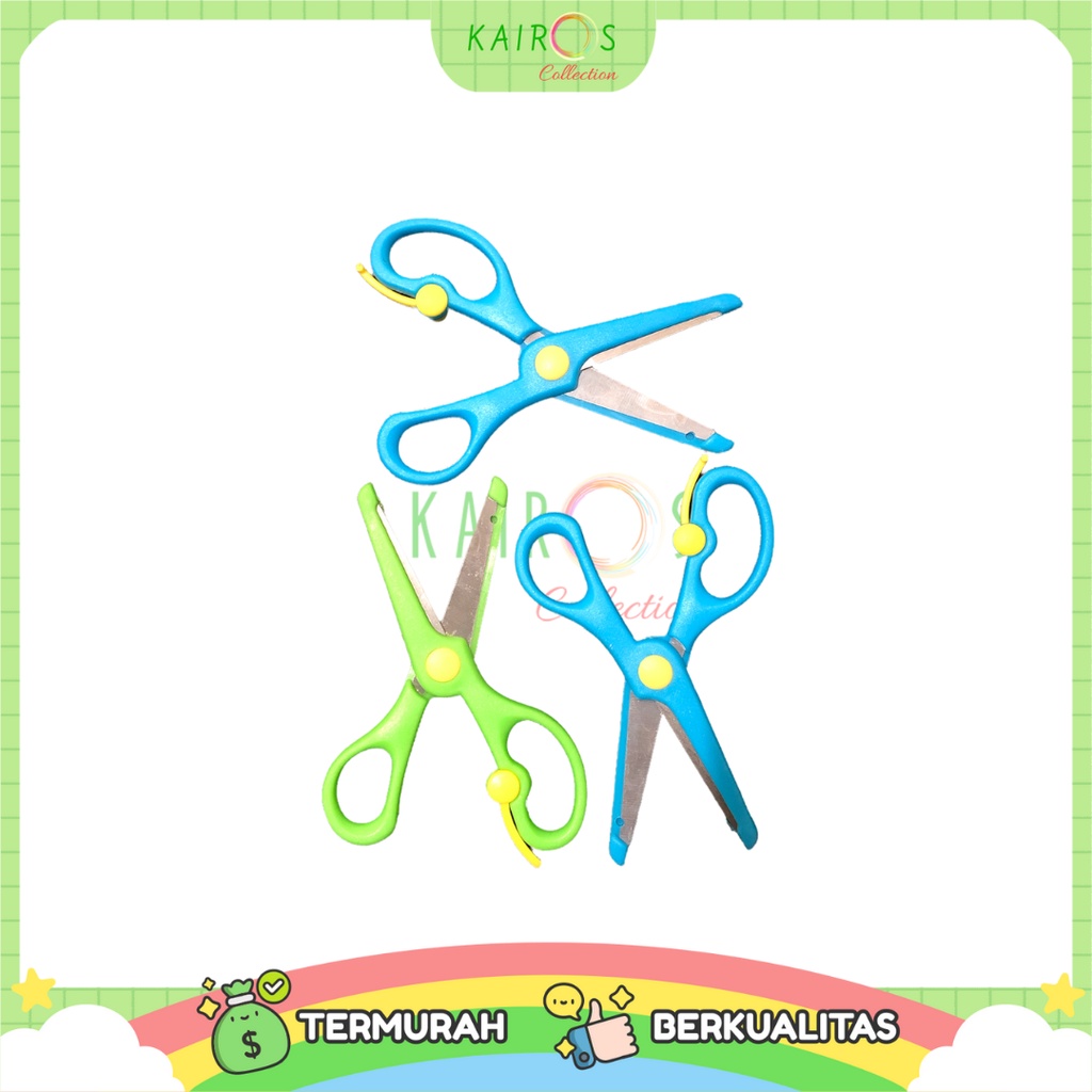 Gunting Kertas Anak Safety Scissors Gunting Plastik Warna Warni