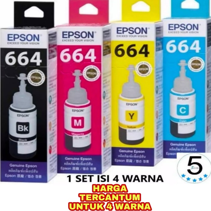 TINTA EPSON 664 L100/L120 L200/L210/L220 L300/L310/TINTA PRINTER/1 SET