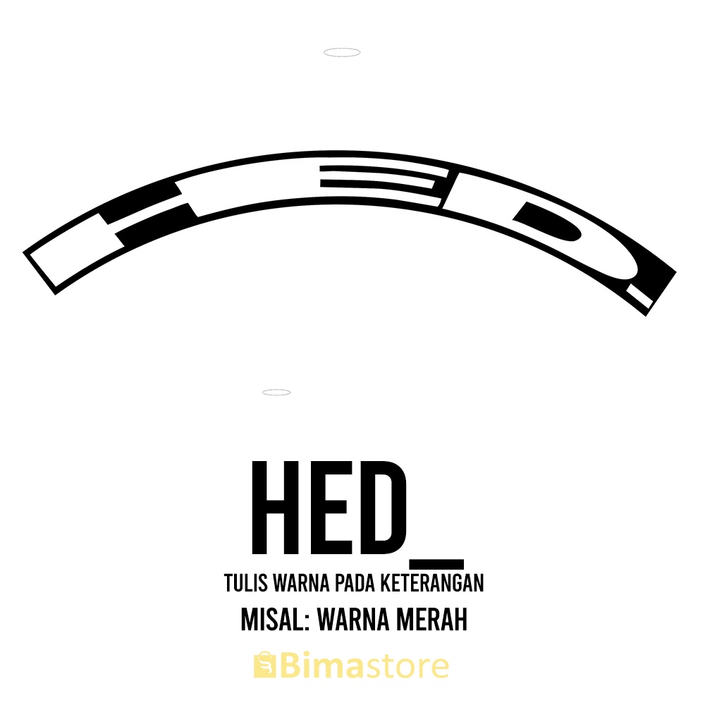 Sticker Decal Rim Sepeda HED | Lebar 1 - 3 cm | Diameter 16", 18", 20", 24", 27.5", 29", 700c | Stik