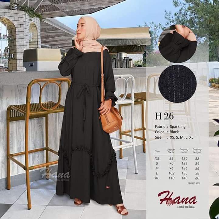 GAMIS HANA H-26(BLACK,BROWN,CLAY)~SA'ADAH COLLECTION