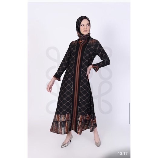 Hikmat A5633-02 Brown & Grey, Original Hikmat Abaya