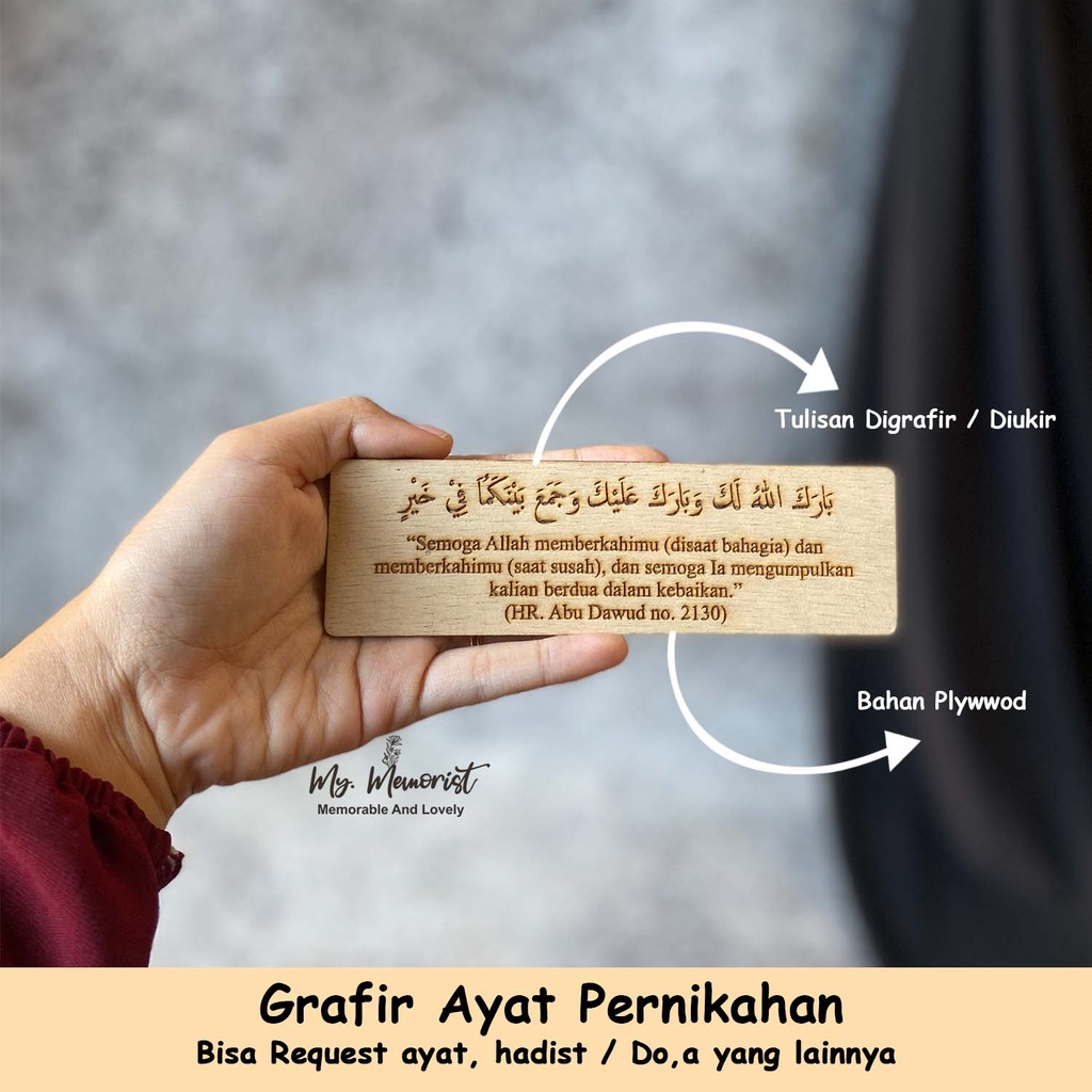 Grafir Do'a pernikahan Plywood