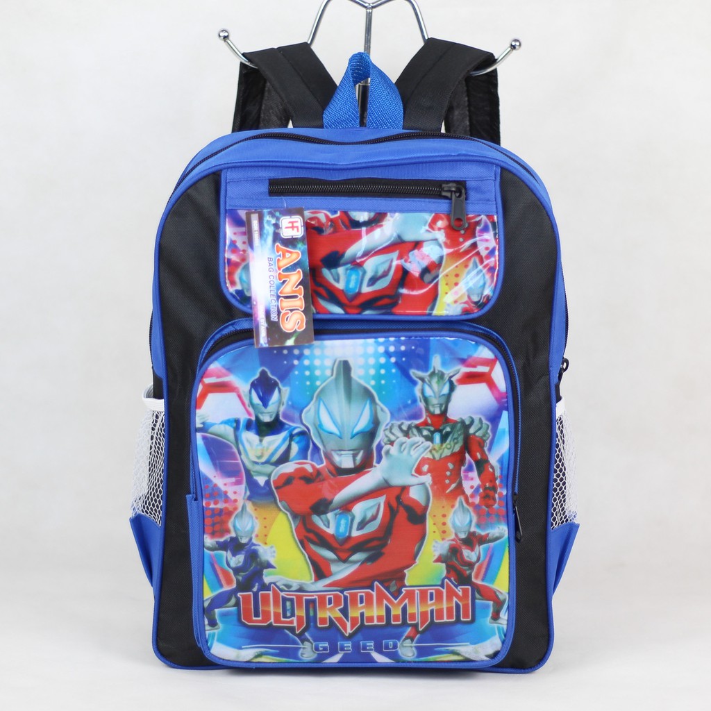 Back Pack Anak  Cowok Keplek Motif Ultraman Biru Tas  Ransel 