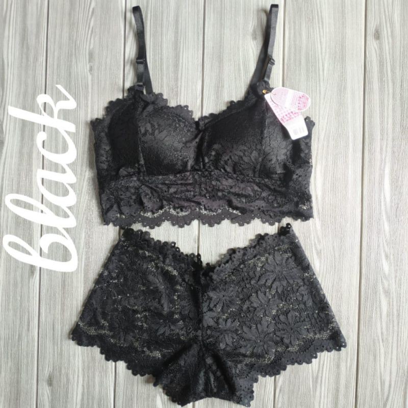 Set bra lingerie brukat