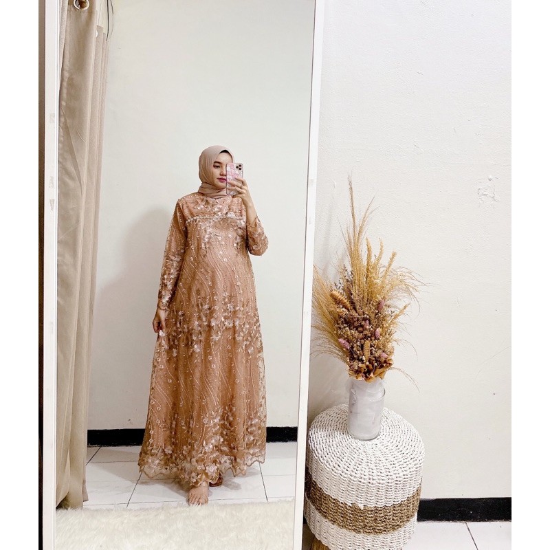 Humaira Ied Longdress / dress brokat / dress lebaran