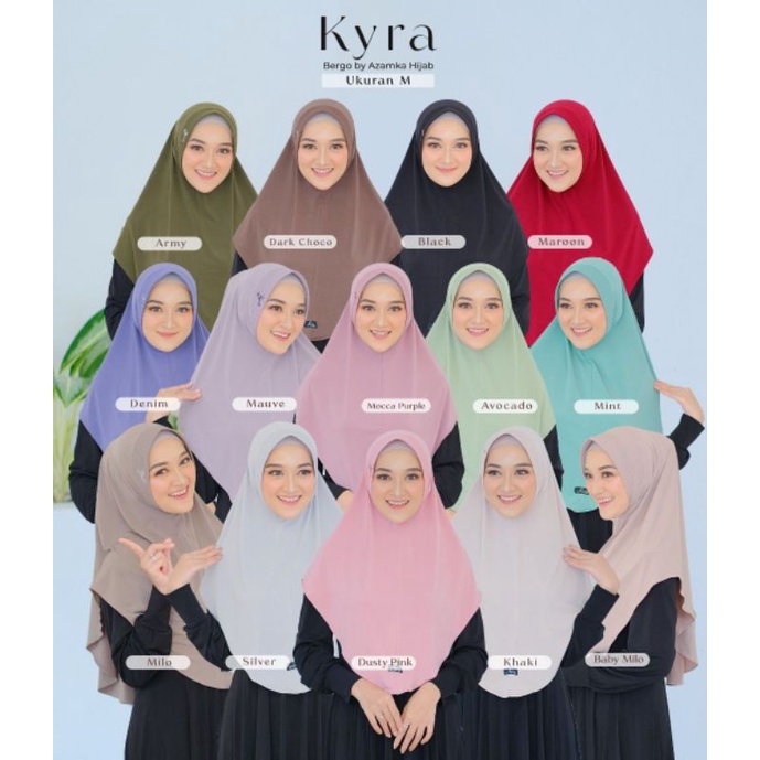 HIJAB INSTAN BERGO KYRA  BASIC ( Size M) By. AZAMKA