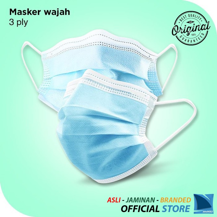 Masker 3 Ply Isi 50 Pcs Facemask Earloop Kesehatan ENVIRO