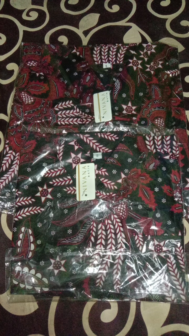 Nivana - Batik Couple Ayah Anak Manggar Sogan Hem Kemeja Sarimbit Keluarga Modern Seragam