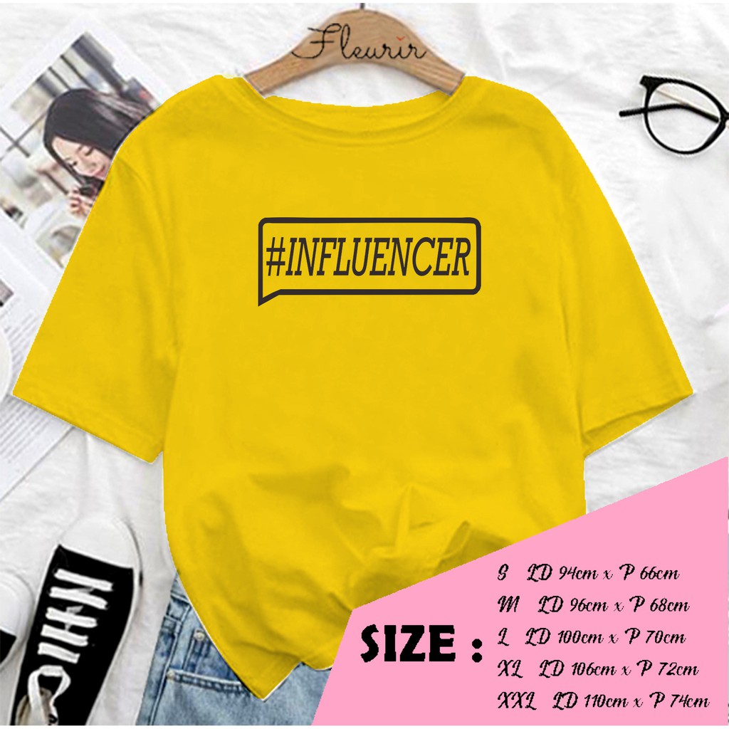 FLEURIR - KAOS INFLUENCER OVERSIZE KATUN KAOS WANITA DEWASA TUMBLR TEE UNISEX JUMBO