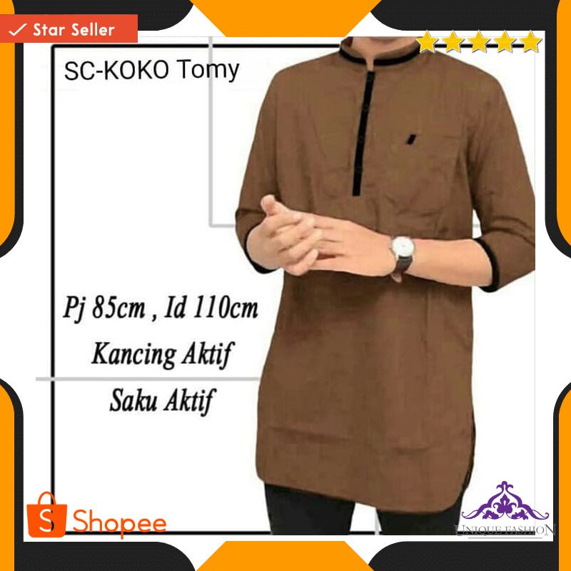 Koko Tomy Brown Sc Koko Pria Katun Coklat