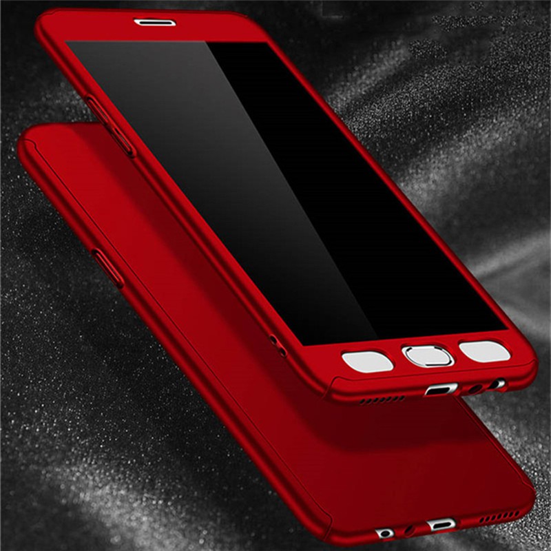 Hard Case Matte Full Proteksi 360 dengan Tempered Glass