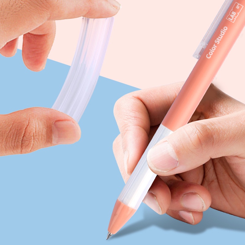 6pcs Pulpen Gel Tinta Hitam 0.5mm Dengan Ujung Peluru Retractable Untuk Pelajar