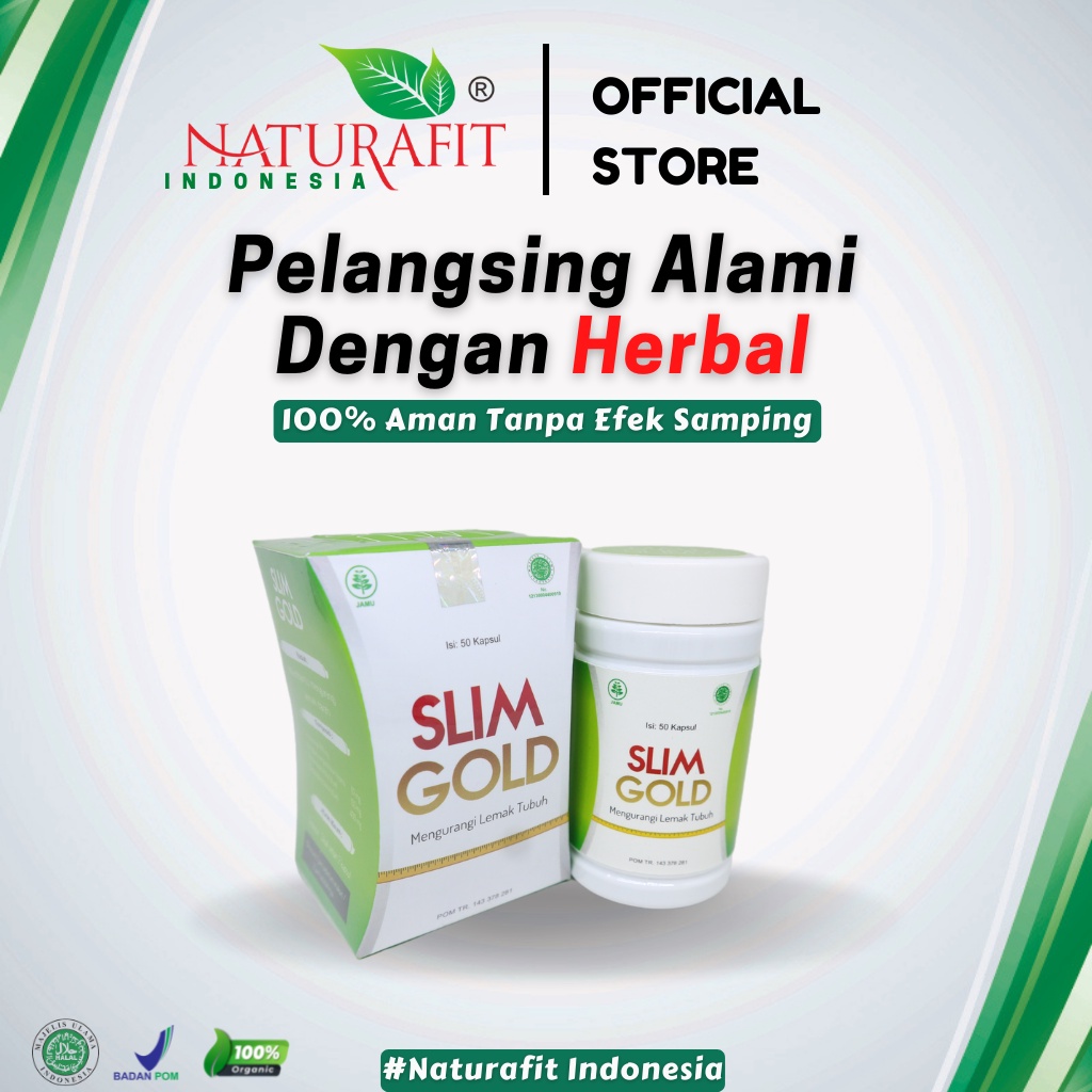 Slim Gold Obat Herbal Pelangsing, Diet, Penurun Berat Badan Alami, Pembakar Lemak, Ampuh Naturafit