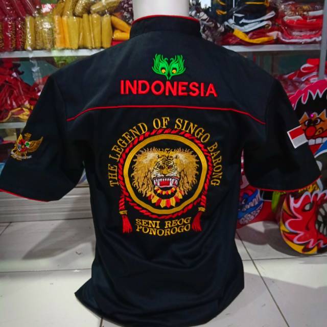 BAJU REOG / HEM WAROK / KEMEJA BORDIR/HEM REOG BAHAN ASLI ANTI BAU KRINGAT ASLI / BAJU REOG / HEM REOG / KEMEJA REOG / PENADON REOG