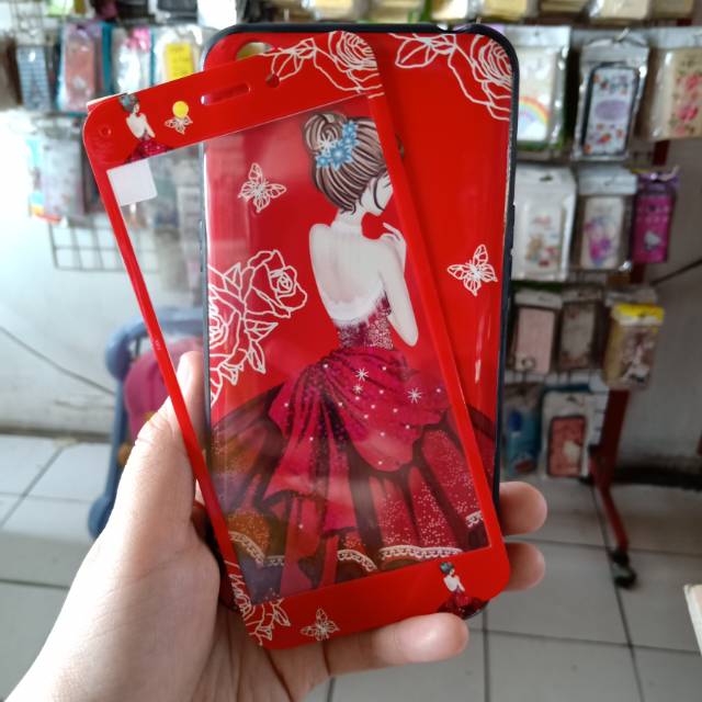 (OPPO A71)case+tempered glass motif