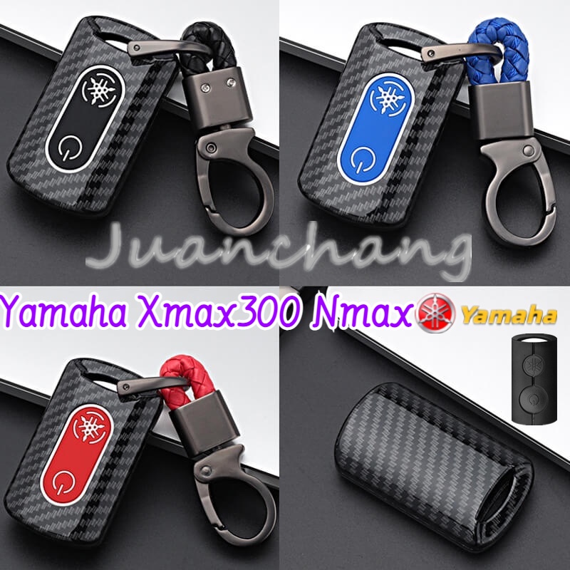 Carbon Fiber Silicone Case Kunci Remote Mobil Bahan Silikon Carbon Fiber Untuk Yamaha Xmax300 Nmax 2020 2021 NVX155 Aerox S Xmax 300 Sniper 2021