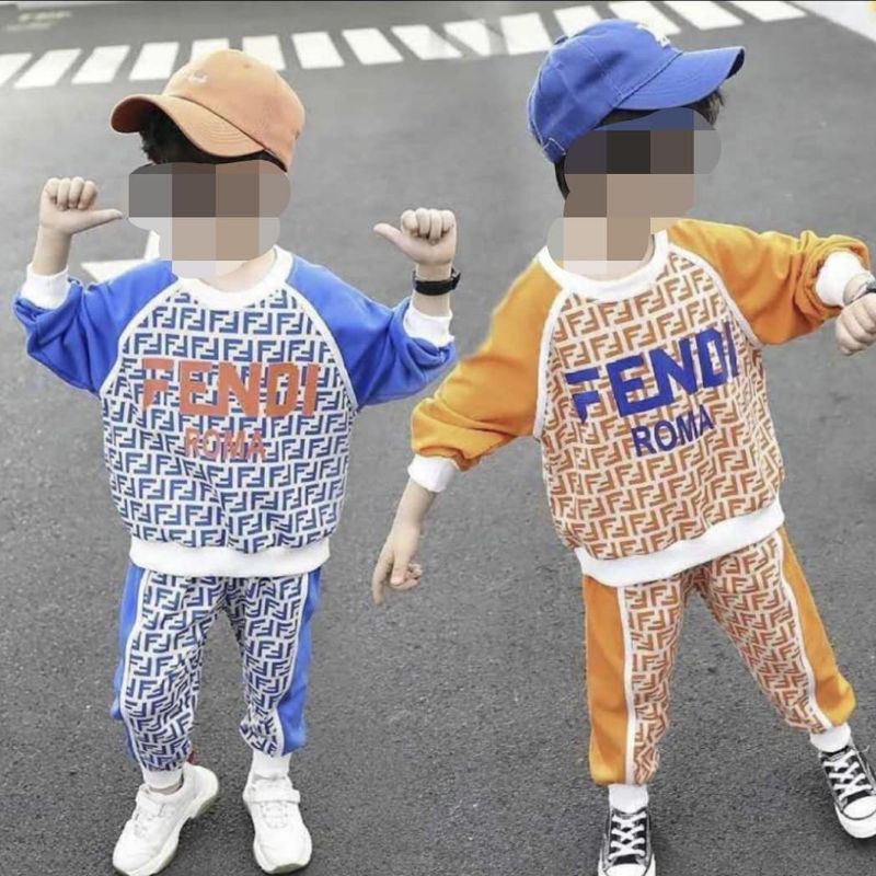 SETELAN/STELAN SWEATER ANAK LAKI IMPORT  KOREAN F*NDI SWEATER TRAINING SET