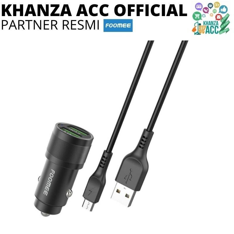 KHANZAACC Foomee BA13 Car Charger Mobil Dual USB Output Fast Charging QC3.0