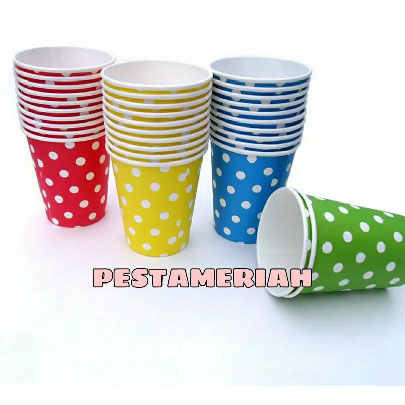 GELAS KERTAS / PAPER CUP / GELAS KERTAS KARAKTER / GELAS KERTAS POLKADOT