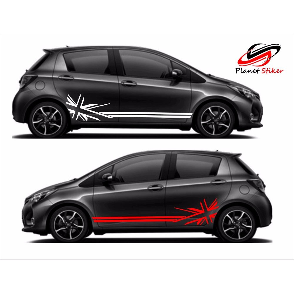 Jual CUTTING STICKER STIKER MOBIL YARIS AYLA AGYA BRIO MARCH MIRAGE LIST ENGLAND MANTAB Indonesia Shopee Indonesia