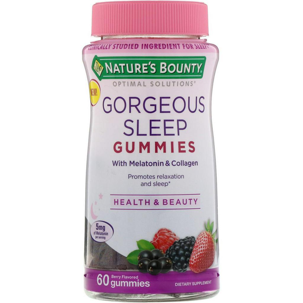 USA Nature's Bounty Gorgeous Sleep 60 berry melatonin Gummies