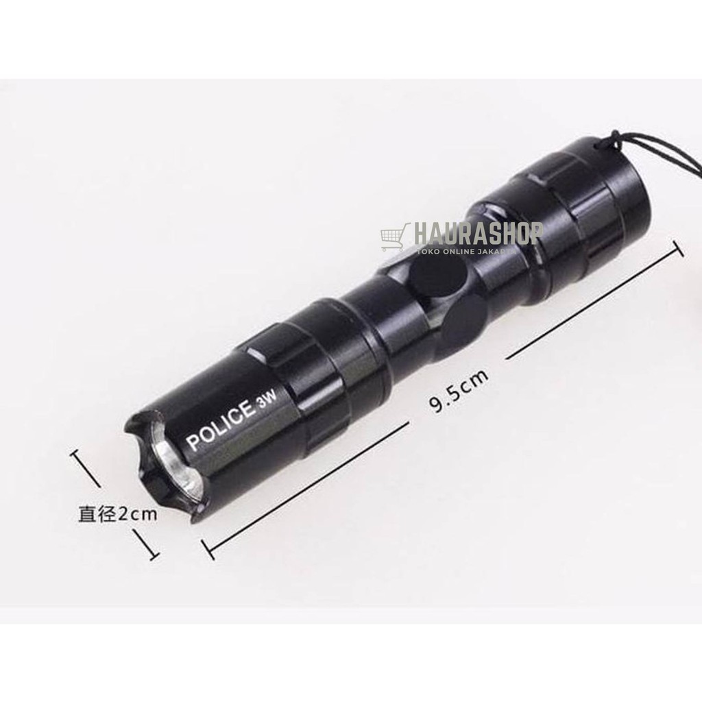 Senter Police Senter LED Flashlight Waterproof  Output 3W