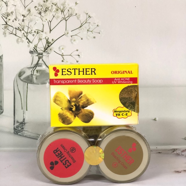 [PAKET] CREAM ESTHER GOLD KACA AB BLEACHING CREAM + SABUN