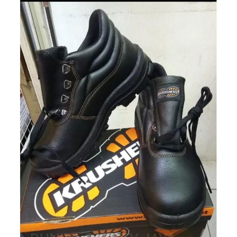 ORIGINAL SEPATU SAFETY KRUSHER FLORIDA HITAM DAN COKLAT BARU