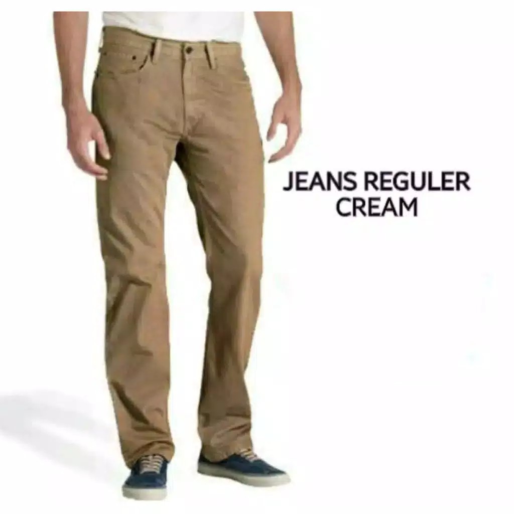 Celana Jeans Reguler Cream