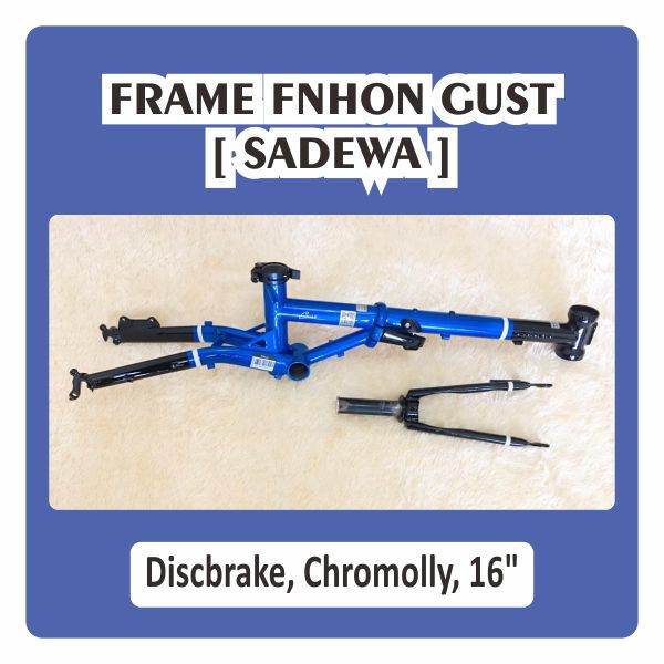 Frame Fork Fnhon Gust Wayang Sadewa Discbrake Biru Hitam Disc brake Db 16 inch Limited Fnhon Blue