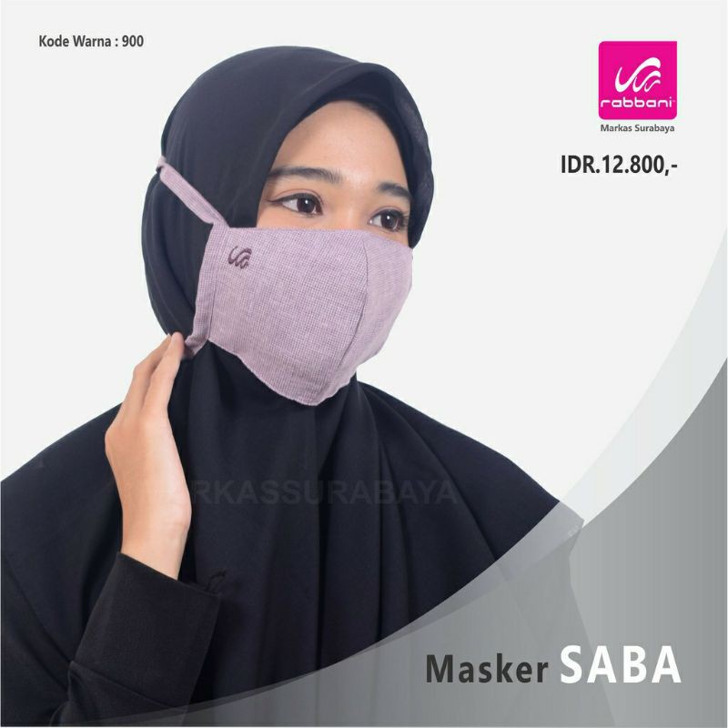 Masker Kain Rabbani Saba (headloop tali hijab)