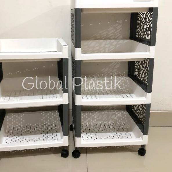 ❂ Rak Serbaguna Susun 3 Plastik Ada Roda ☃