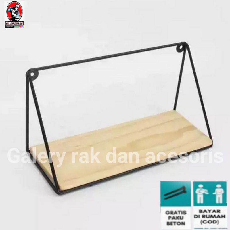 Rak dinding besi  tempel minimalis