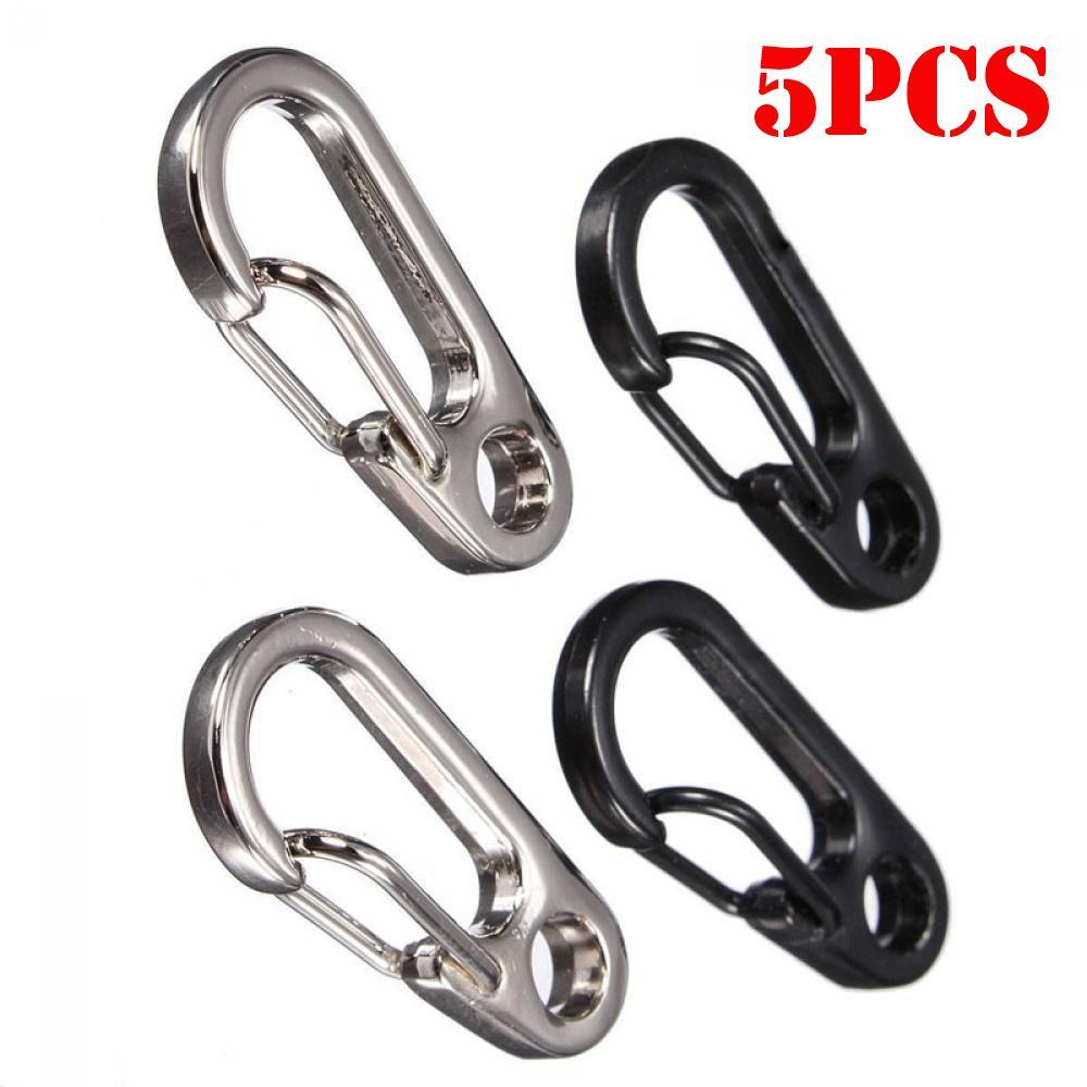 Wonder 5pcs Carabiner Stainless Steel Klip Luar Gantungan Kunci Split Ring