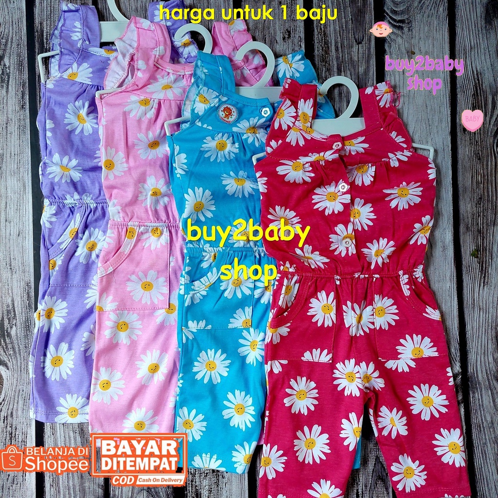 Baju anak perempuan model tangtop terusan katun premium full print color usia 1-2 Tahun