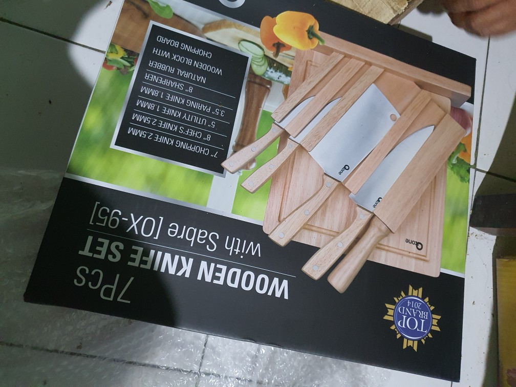 Oxone 7pcs Wooden Knife & Chop Board Set Ox-95