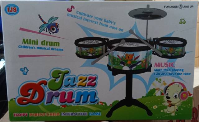 SH 1231 LITTLE JAZZ DRUM SET 4 IN 1 / mainan drum jazz set anak ukuran sedang