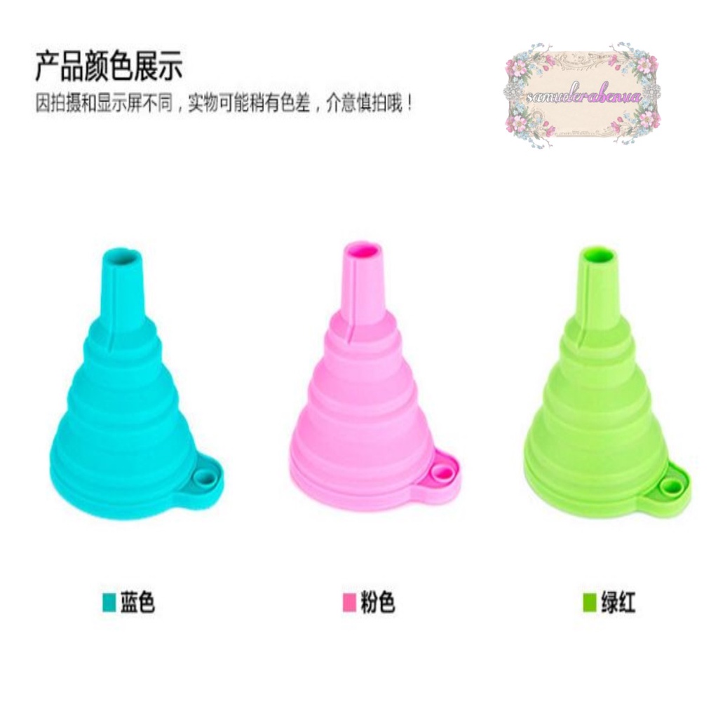 RT75 Corong Silikon Lipat untuk refill sabun minyak Sirup Portable Silicone Folding Funnel SB3453