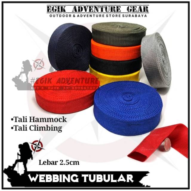 Webbing Tubular (Double) / Tali Hammock / Tali Climbing Per Meter