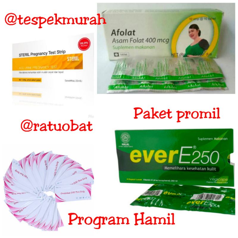 PAKET PROMIL 30 HARI AFOLAT DAN EVER E FREE OVULATION LH PROGRAM HAMIL 3 STRIP AFOLAT DAN EVER E BOTOL ASAM FOLAT DAN ANTIOKSIDAN UNTUK PROGRAM KEHAMILAN