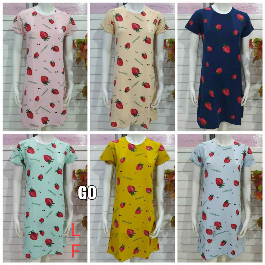 gof DMT-2 LMN DRESS/DASTER Wanita Casual Motif Pakaian Perempuan Lengan Pendek