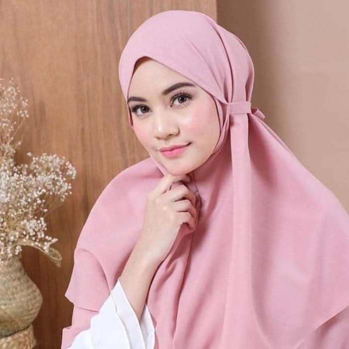 Jilbab Bergo Maryam Size L Tali Diamond Crepe Premium Hijab Instan