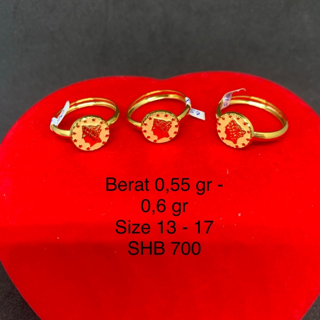 Cincin emas asli model paun kadar 700 SHB
