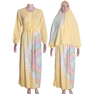 Gamis + Jilbab Syari Batik Tiedye Soft V.2