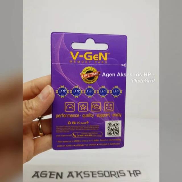 Memory Card V-GEN 4GB CLASS 6 48MBpS Memory Card 4GB VGEN Micro SD TF Memory Hp GARANSI SEUMUR HIDUP