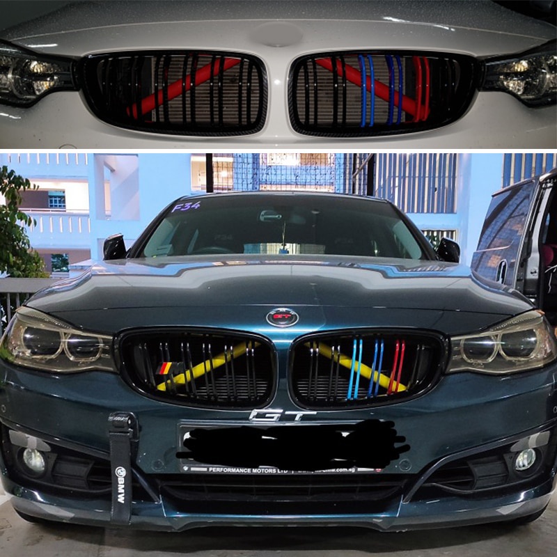 2 Pcs Sticker Dekorasi Grill Depan Mobil Bmw F25 F26 X4 X3 2011-2017 6 Warna