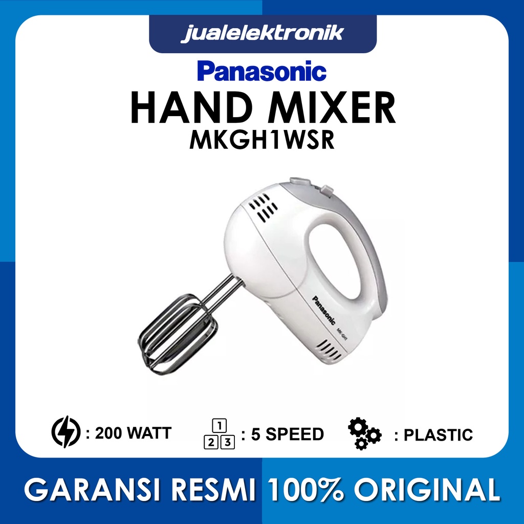 Panasonic Hand Mixer – MKGH1WSR Pengaduk Portable Kue Roti Baking